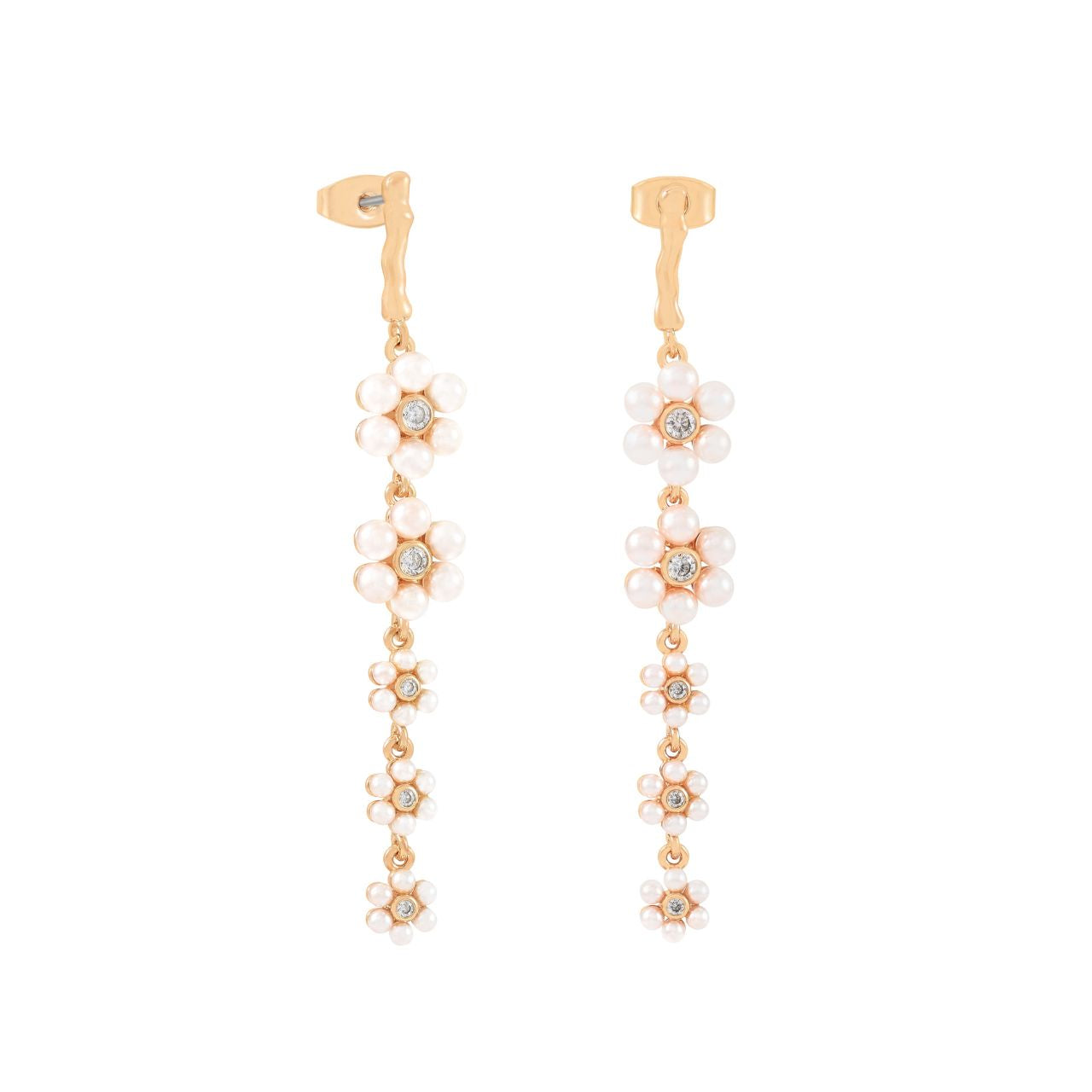 Delicate and graceful, the Daisy Pink Pearl Drop Earrings are a romantic statement piece from the Daisy Collection. Inspired by the natural charm of blooming flowers, they bring a soft, feminine elegance to your look.