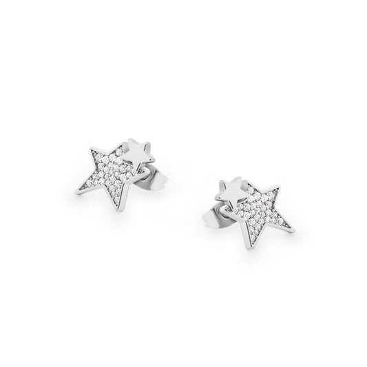 Silver Double Star Earrings by Tipperary - New 2024  Showcase your sense of style with this beautiful Silver Double Star earrings. Crafted with exquisite attention to detail, this piece of jewellery is a timeless addition to any wardrobe. Both durable and elegant, ensuring it will remain a treasured item for many years to come.