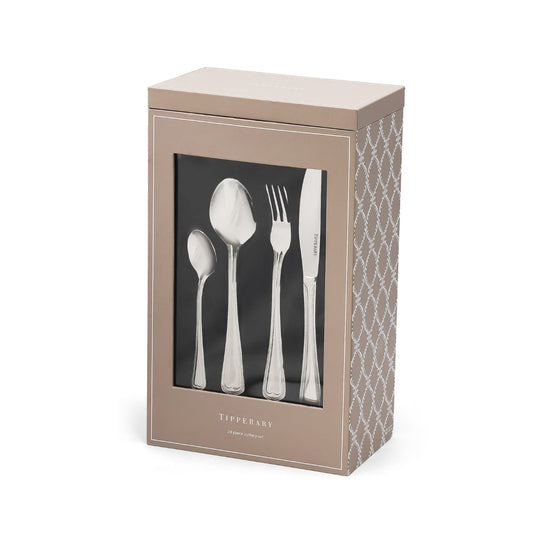 Elegance 24 Piece Boxed Cutlery Set- NEW AUTUMN by Tipperary  Keep your kitchen up-to-date with the Tipperary Elegance 24 Piece Boxed Cutlery Set, an elegant and durable set of cutlery to suit your every culinary need. Crafted from stainless steel, this NEW AUTUMN collection by Tipperary is perfect for everyday use. Sleek and stylish, it’s designed to go with any décor.