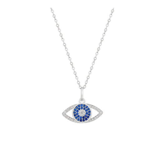 Striking and symbolic, the Evil Eye Sapphire CZ Pendant is a modern piece from the Evil Eye Collection, designed to bring both style and meaning to your everyday look. A timeless talisman of protection, it adds a bold splash of colour to your jewellery collection.