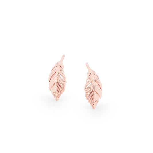 Feather Mini Rose Gold Stud Earrings by Tipperary  The Tipperary Feather Mini Stud Earrings Rose Gold are a stylish and understated addition to any wardrobe. These lovely earrings feature a rose gold finish, making them perfect for any occasion. Crafted from quality materials, these earrings are sure to last for years.
