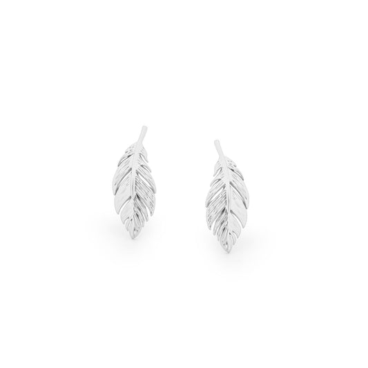 Feather Mini Stud Silver Earrings by Tipperary  Tipperary Feather Mini Stud Earrings Silver are the perfect accessory for any look. Crafted from silver, these stud earrings feature an understated feather design for a subtle, eye-catching flair. The petite size makes them comfortable to wear all day long.