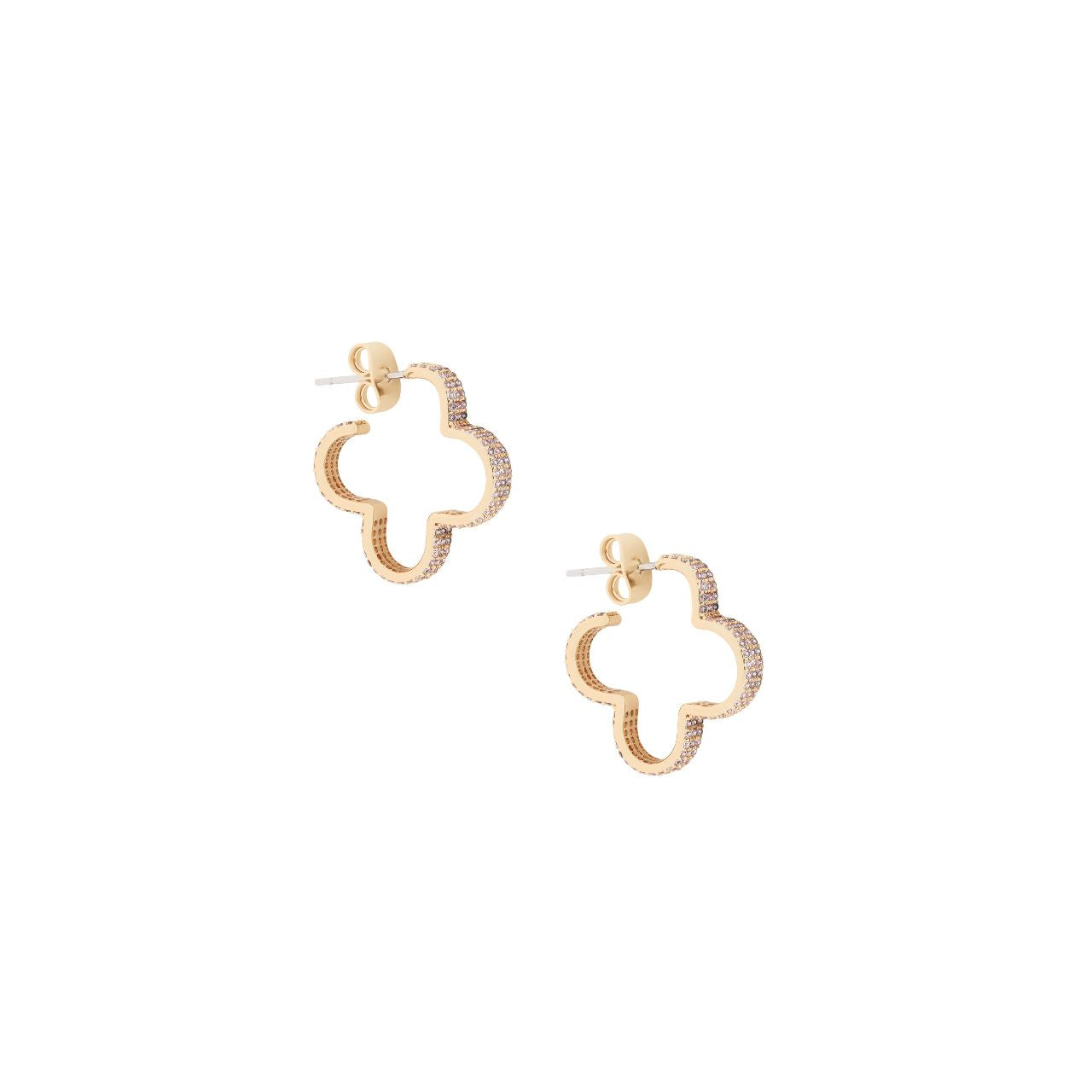 Elevate your everyday elegance with these stunning Fleur Collection earrings from Tipperary. Crafted in lustrous gold, these beautifully designed pieces feature intricate cut-out detailing and sparkling cubic zirconia insets that catch the light with every movement.