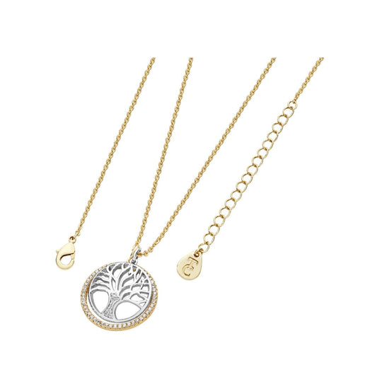 Embrace timeless elegance with this stunning Floating Tree Of Life pendant. Crafted by Tipperary, this piece features a delicate tree of life design adorned with sparkling cubic zirconia stones, set within a circular frame.