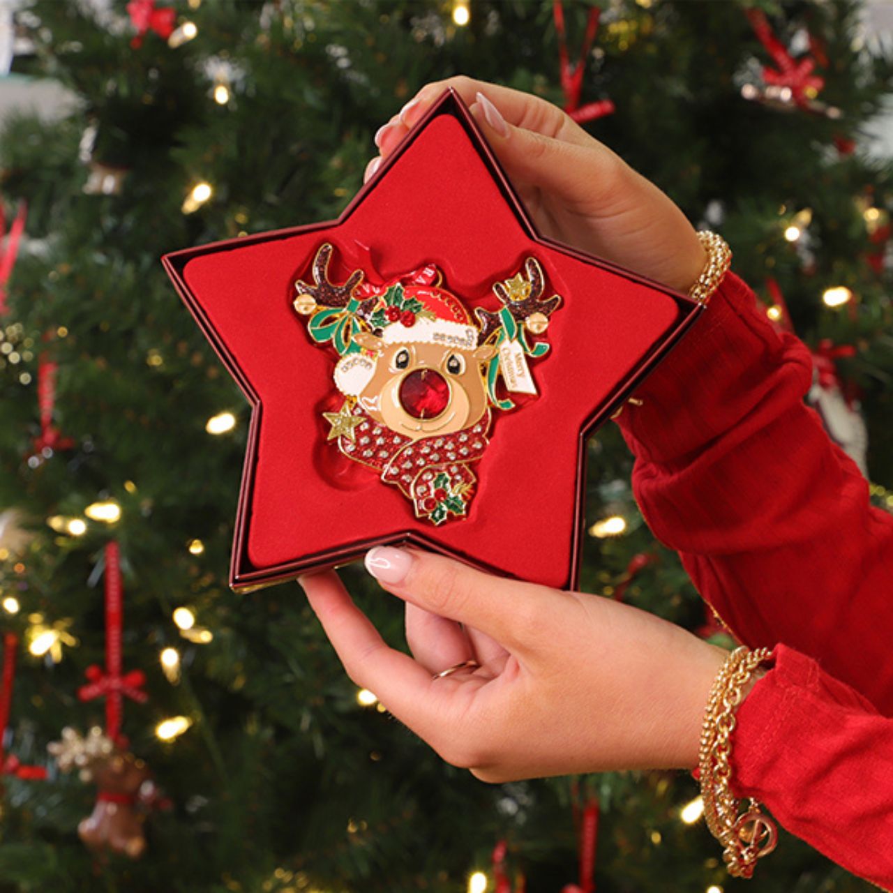 Gem Christmas Decoration - Reindeer by Tipperary