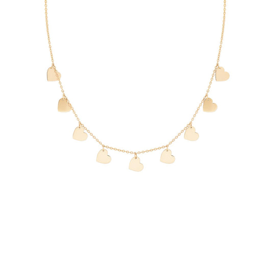 Gold Nine Heart Necklace by Tipperary