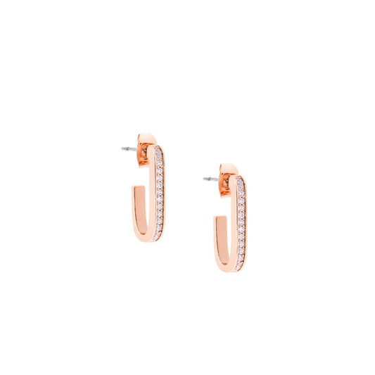 Elevate your style with the Tipperary J Earrings in rose gold. Expertly crafted, their elegant curve and warm rose gold finish add a refined touch to any outfit.