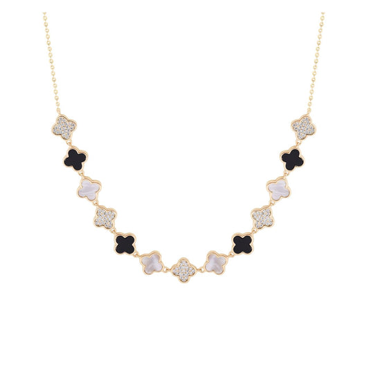 Elevate your everyday elegance with the Tipperary Le Fleur 13 Fleur Necklace in radiant gold. This exquisite piece features delicate floral motifs arranged in a harmonious design that catches the light beautifully.