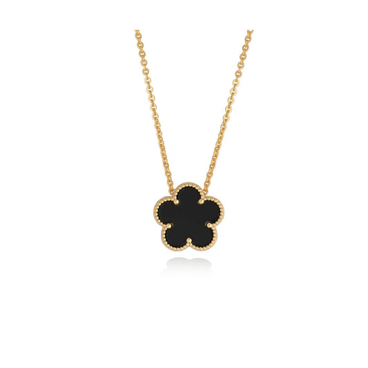Introducing the Le Fleur Collection – a stunning assortment of jewellery that embodies elegance and charm. Each piece is plated in radiant yellow gold and showcases intricate designs, available in a range of captivating colours, from coal black and shamrock green to baby pink and deep red.
