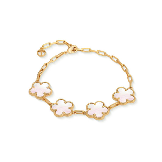 Introducing the Le Fleur Collection – a stunning assortment of jewellery that embodies elegance and charm. Each piece is plated in radiant yellow gold and showcases intricate designs, available in a range of captivating colours, from coal black and shamrock green to baby pink and deep red.
