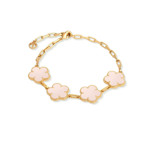 Introducing the Le Fleur Collection – a stunning assortment of jewellery that embodies elegance and charm. Each piece is plated in radiant yellow gold and showcases intricate designs, available in a range of captivating colours, from coal black and shamrock green to baby pink and deep red.
