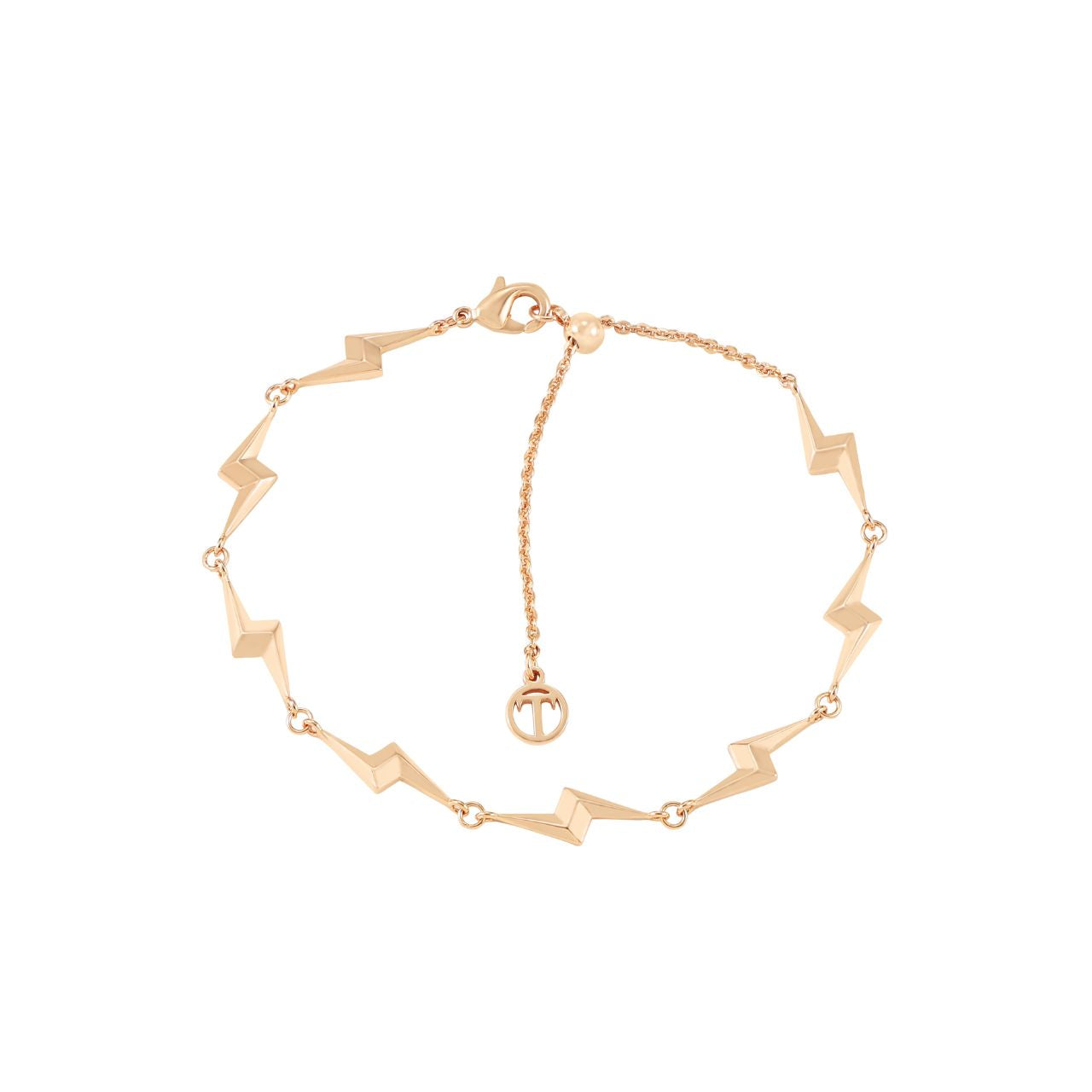 Striking geometric design meets timeless elegance in this distinctive bracelet from Tipperary. The eight-bolt lightning motif, rendered in gleaming gold, creates a bold statement piece that captures movement and energy.