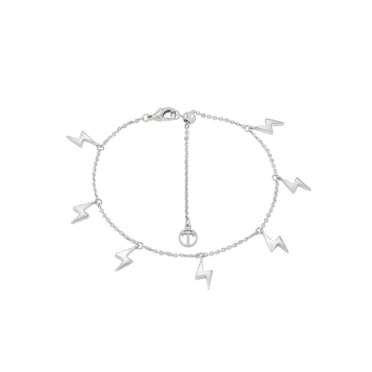 Embrace the raw power of nature with this striking silver bracelet from Tipperary. Featuring seven intricately detailed lightning bolts, this piece captures the drama and energy of a summer storm in elegant metalwork.