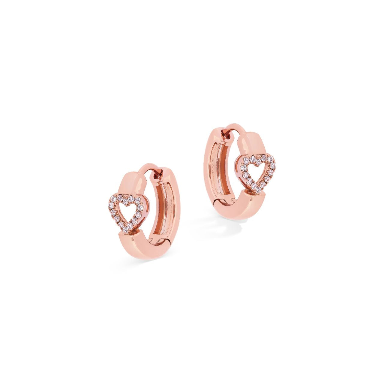 Love Heart Rose Gold Earrings by Tipperary