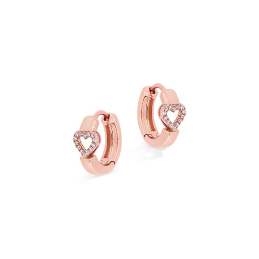 Love Heart Rose Gold Earrings by Tipperary