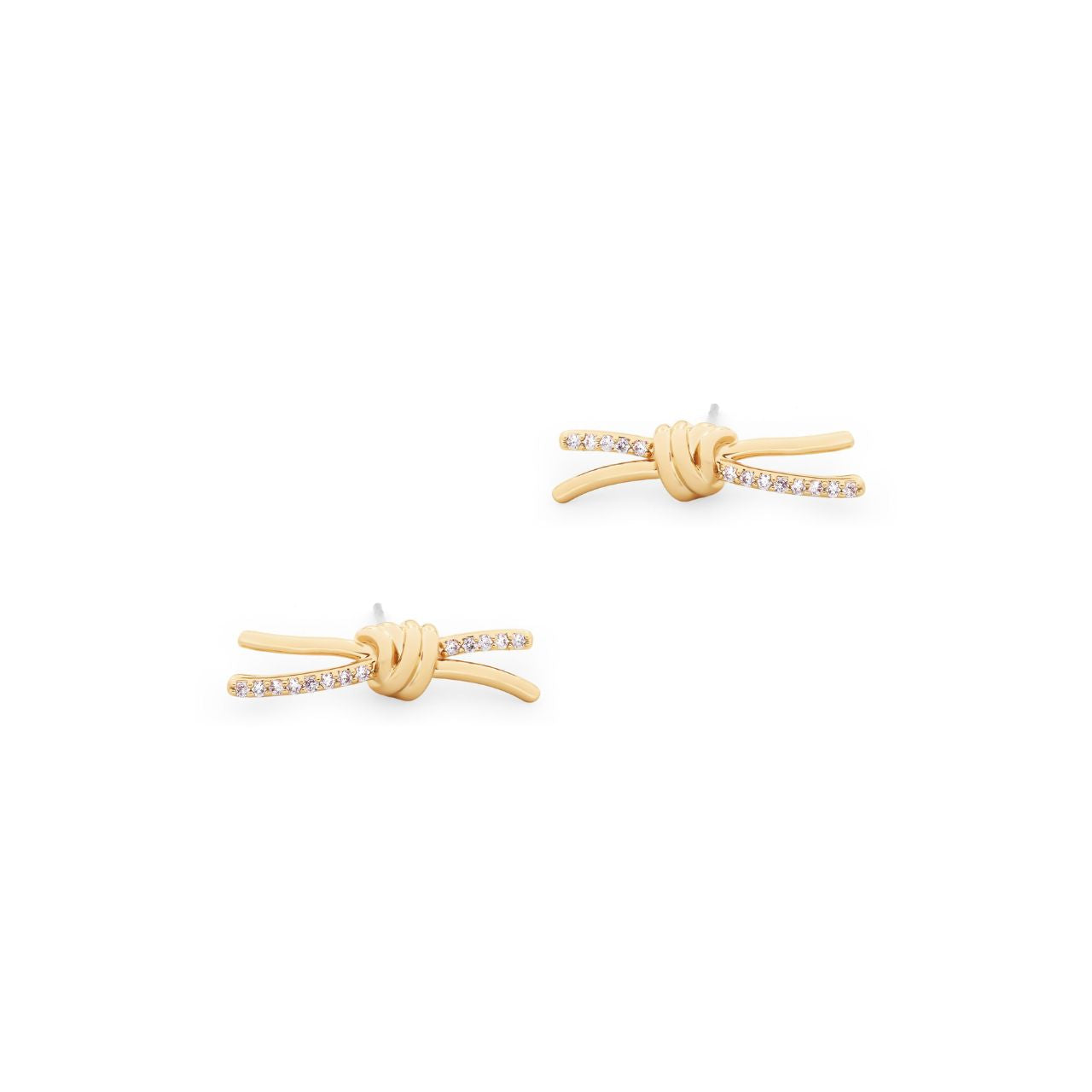 Discover the timeless elegance of our Tipperary Love Knot CZ Inset Gold Earrings. These stunning studs feature the iconic love knot design, symbolizing eternal connection and devotion.