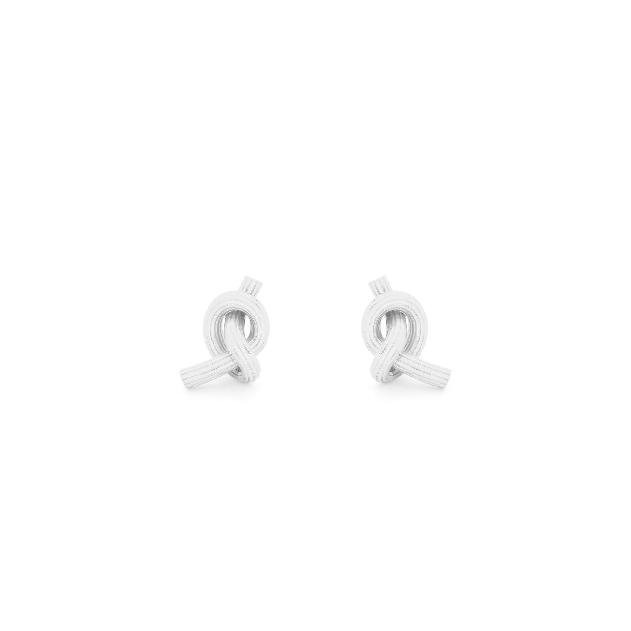 Celebrate eternal love with these exquisite Love Knot stud earrings, crafted in gleaming silver.