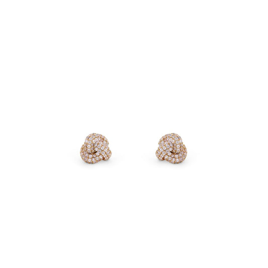 Celebrate the timeless beauty of heritage with these stunning Tipperary Love Knot Pave Knot Earrings in gleaming gold.