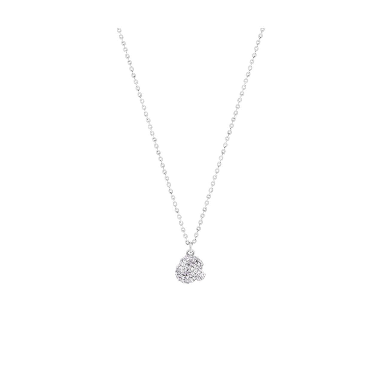 Celebrate the timeless bond of love with this exquisite Tipperary Love Knot pendant. Crafted in gleaming silver, the intricately paved knot design symbolizes eternal connection and devotion.