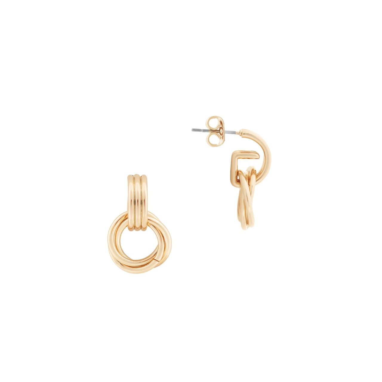 Celebrate eternal love with these stunning Tipperary Love Knot earrings, featuring three interlocking circles crafted in gleaming gold.