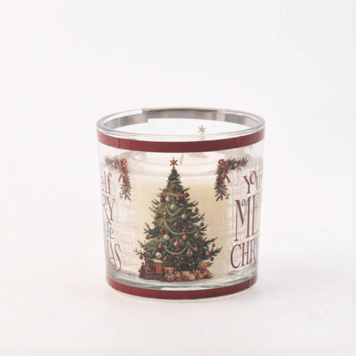 Add a touch of festive magic to your home with this charming Merry Little Christmas LED Light Up Candle, featuring a beautiful Christmas design.