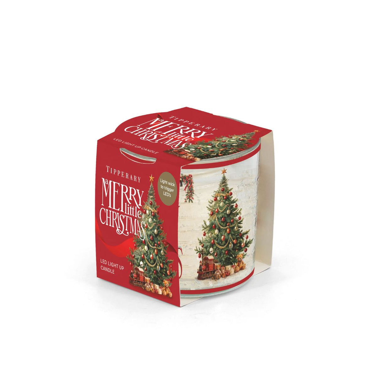 Add a touch of festive magic to your home with this charming Merry Little Christmas LED Light Up Candle, featuring a beautiful Christmas design.