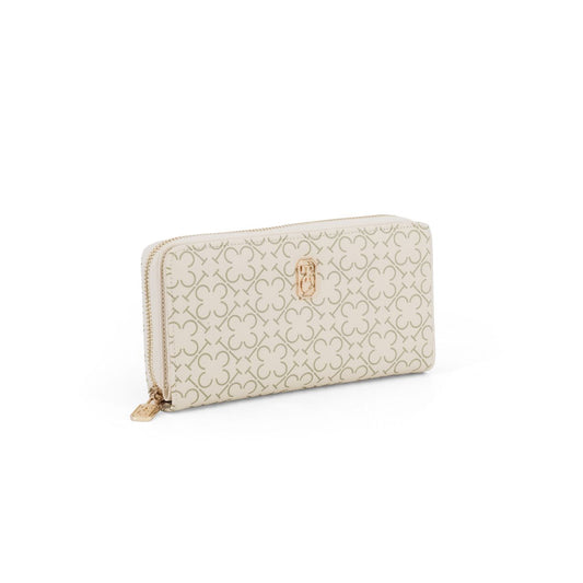 Tipperary Monogram Wallet in classic ivory leather. Compact design with multiple card slots and a note compartment, perfect for everyday carry.