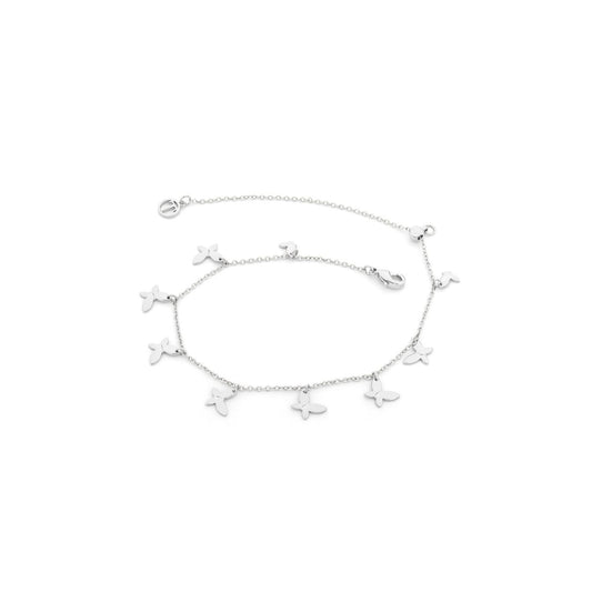 Elevate your elegance with the Tipperary Nine Butterflies Silver Bracelet. Crafted in sterling silver, this delicate piece features nine finely detailed butterflies symbolizing transformation and grace.