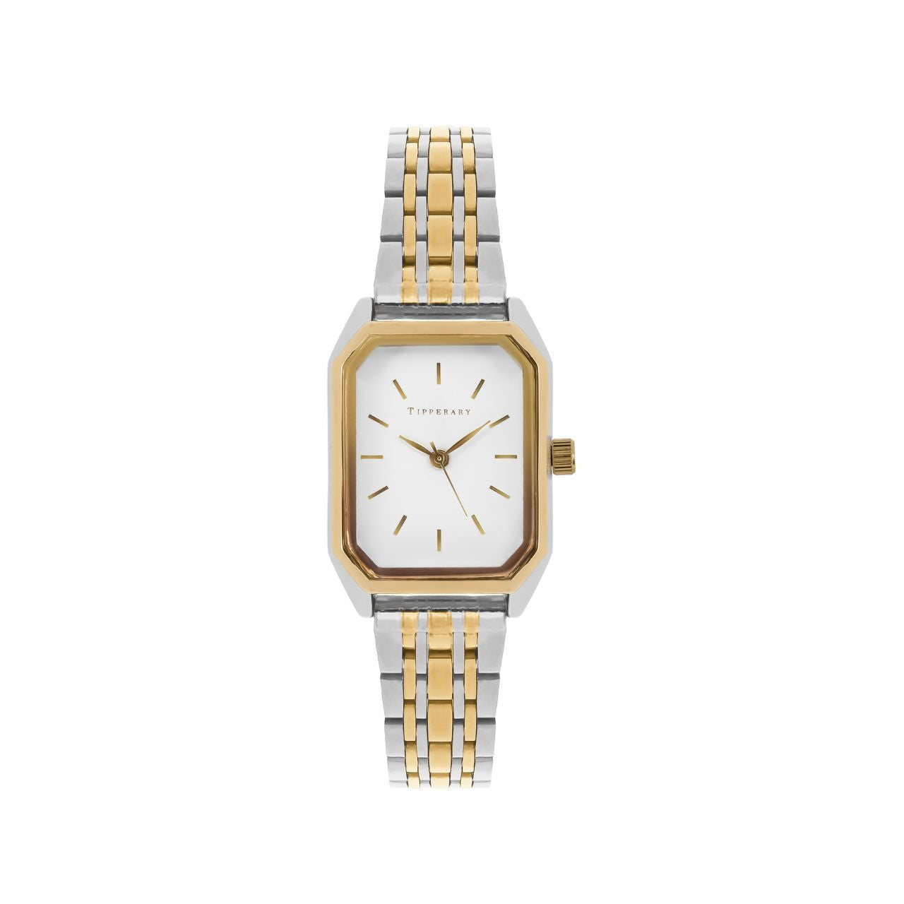 Elevate your wrist with the Tipperary Octagon Silver &amp; Gold Watch, a striking timepiece that seamlessly blends classic elegance with contemporary design. Featuring a distinctive octagonal face and refined two-tone finish, this watch exudes understated luxury suitable for both formal occasions and everyday wear.
