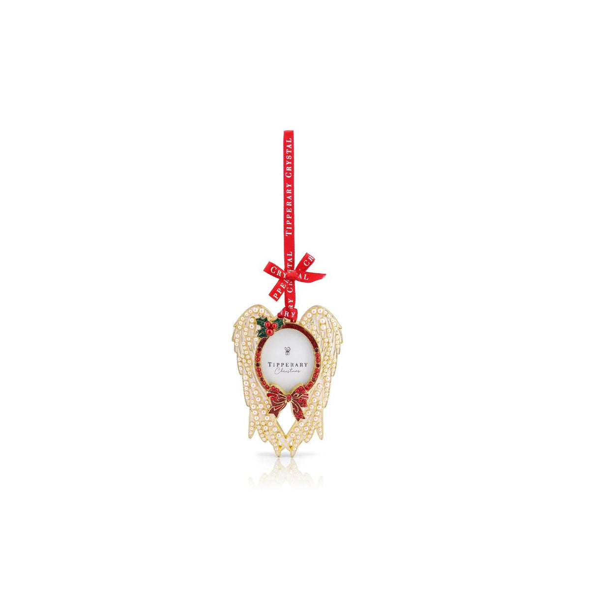 Keep a special memory close this Christmas with this elegant Pearl Angel Wings Photo Frame Decoration. A beautiful keepsake for remembering loved ones or celebrating someone special, beautifully presented in a gift box and ready to give.