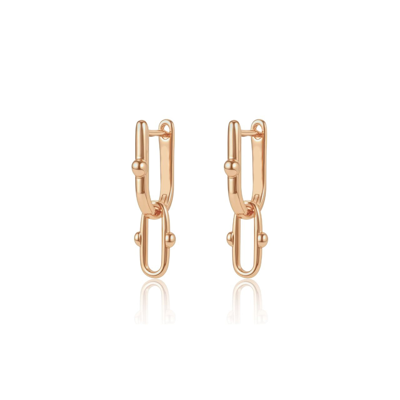 Elegant rectangular huggies drop earrings crafted by Tipperary.