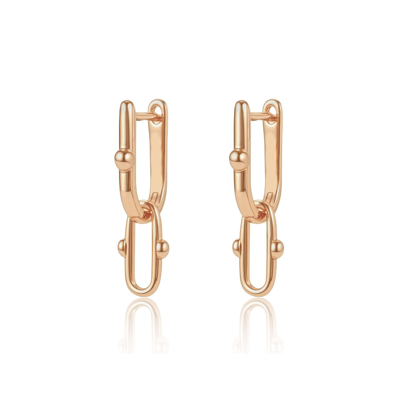 Elegant rectangular huggies drop earrings crafted by Tipperary.