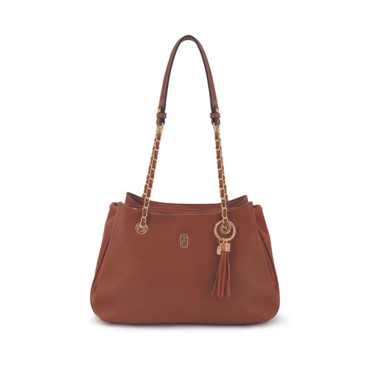 This Tipperary Regency Handbag in Brown is a must-have for any fashion-forward individual. With its elegant design and expert craftsmanship, it exudes sophistication and style. The premium brown leather, sturdy construction, and spacious interior make it both practical and luxurious. Enhance your wardrobe with this timeless accessory.