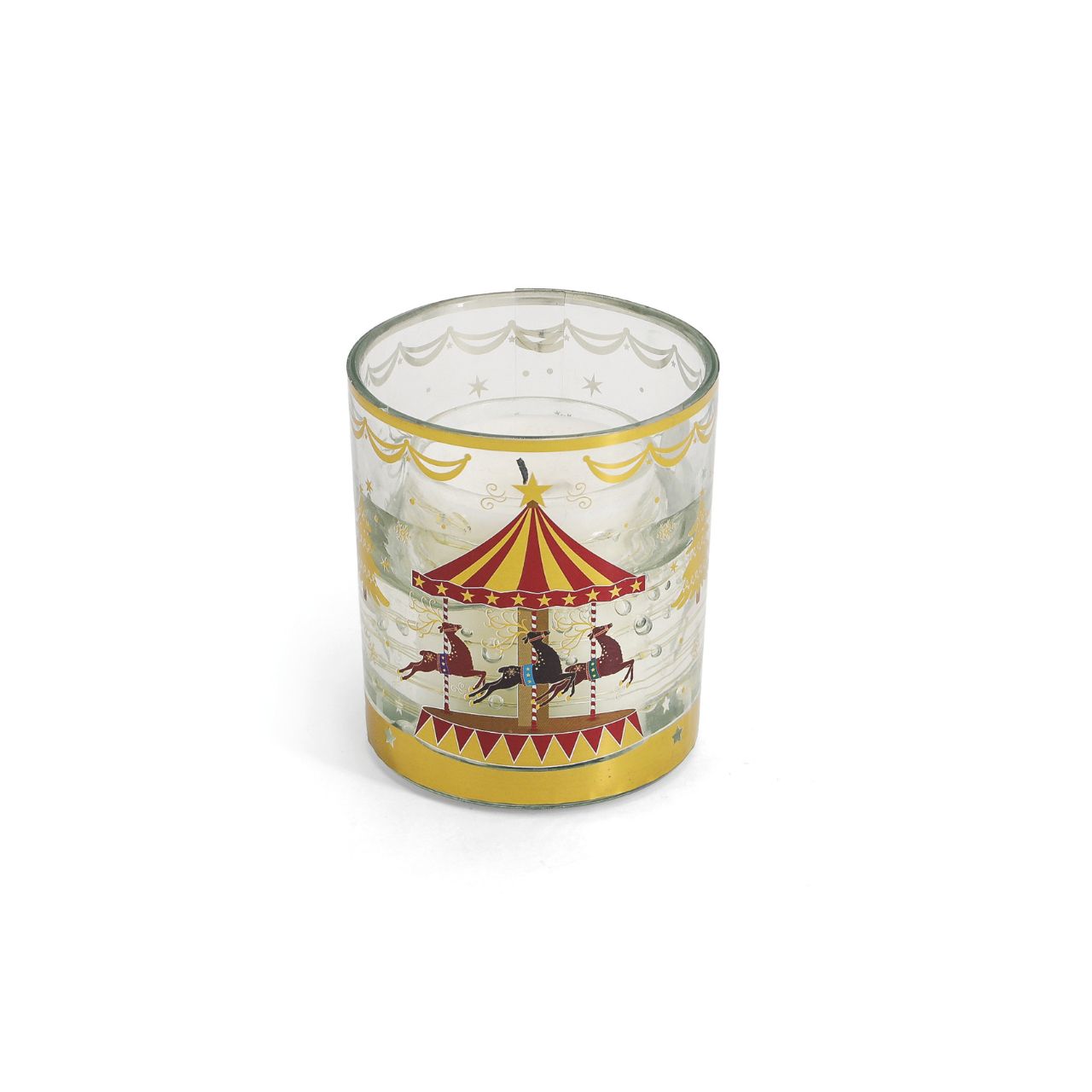 Elevate your holiday décor with the Tipperary Reindeer Carousel Christmas LED Light Up Candle. This elegant candle features a charming carousel of reindeer illuminated by soft LED lighting, creating a warm and festive ambiance.