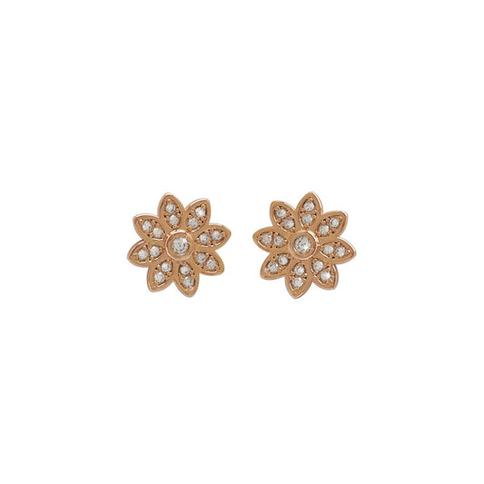 Elegant rose gold flower stud earrings crafted by Tipperary Crystal. These delicate studs feature a charming floral design with a warm rose gold finish, perfect for everyday wear or special occasions.
