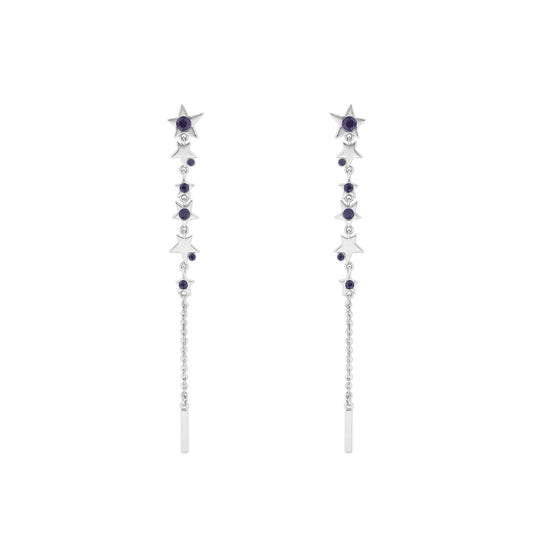 Crafted by Tipperary, these dazzling silver Shooting Star Earrings add a touch of sparkle to any outfit. Made with high-quality materials, these earrings are designed to last while making a statement. Perfect for both casual and formal occasions, they are a must-have for any jewellery collection.
