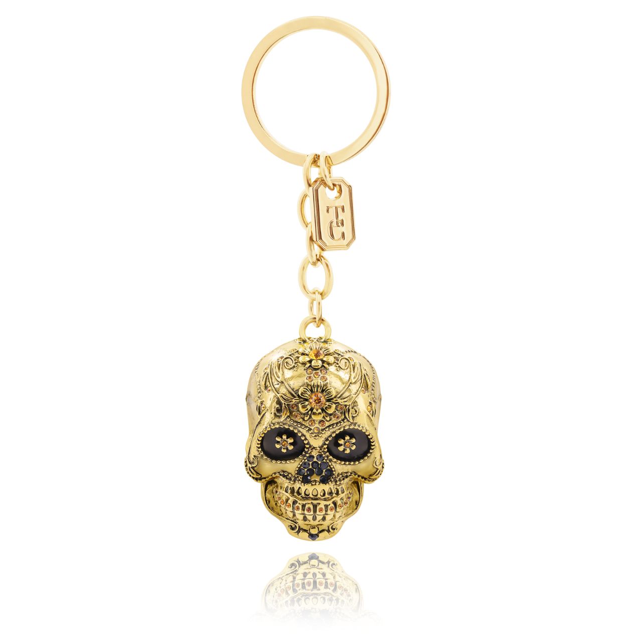 This Skull Keychain is inset with Crystals and has been crafted by our designers to create an object that is both unique and special.