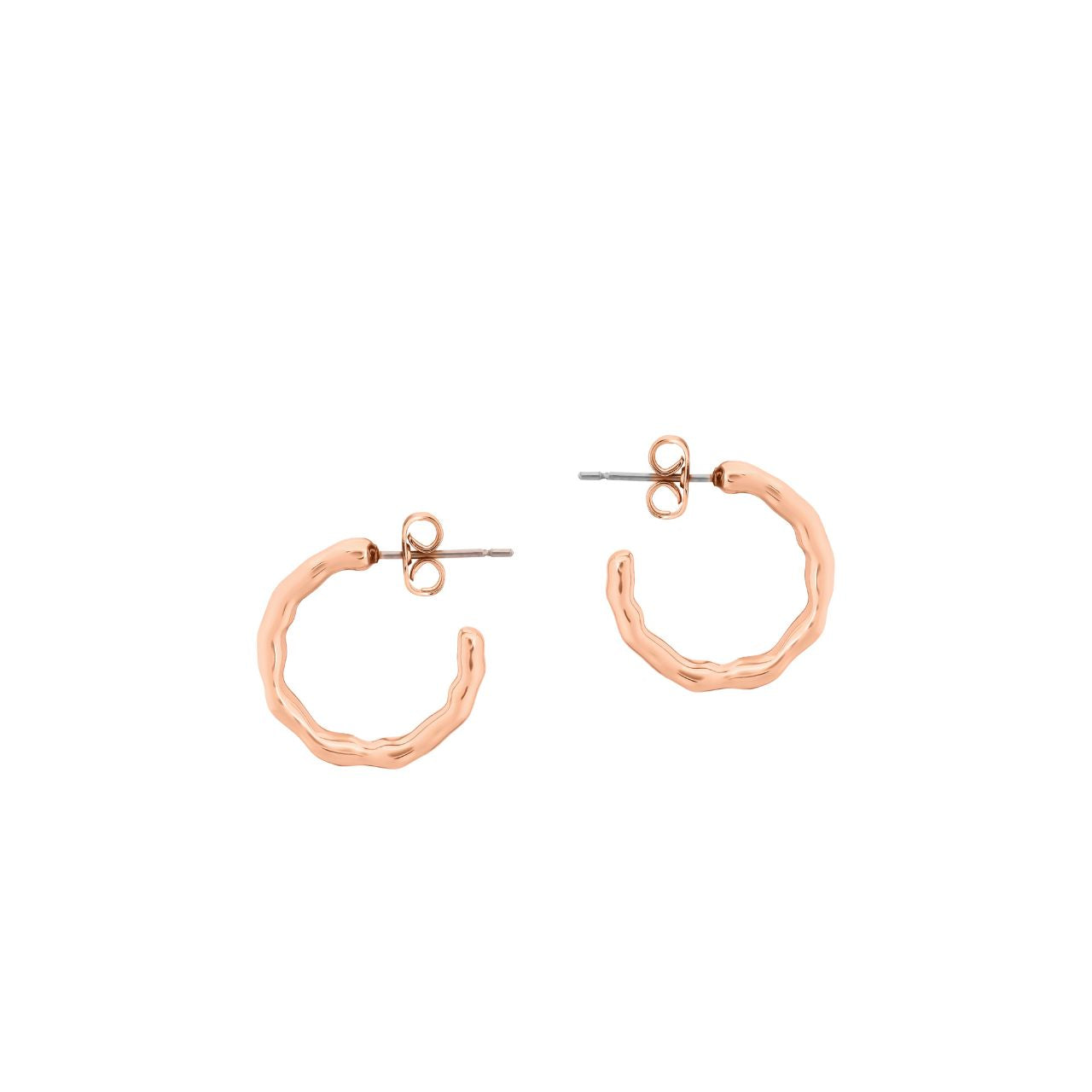 Small Hoop Bamboo Earrings Rose Gold by Tipperary