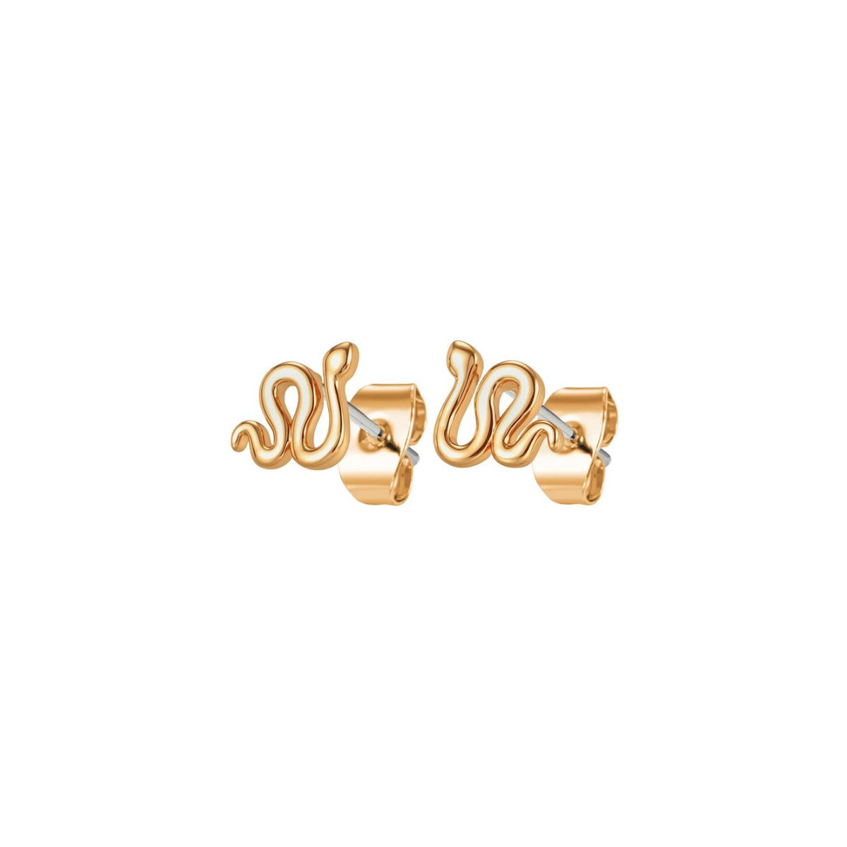 These small gold studs are shaped as a winding snake.
