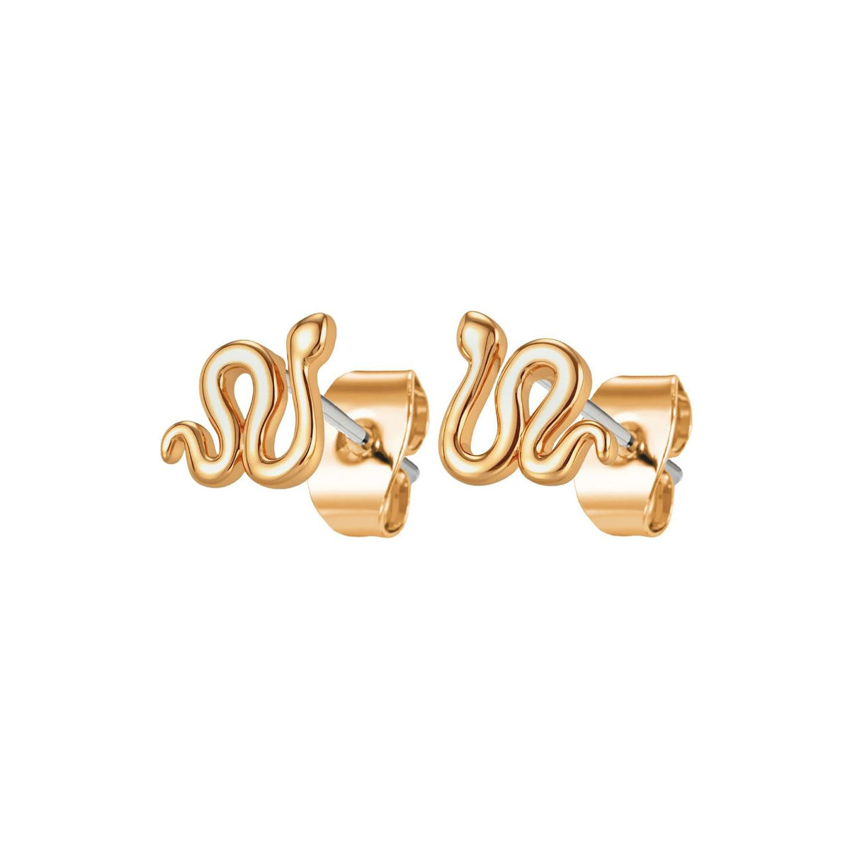 These small gold studs are shaped as a winding snake.