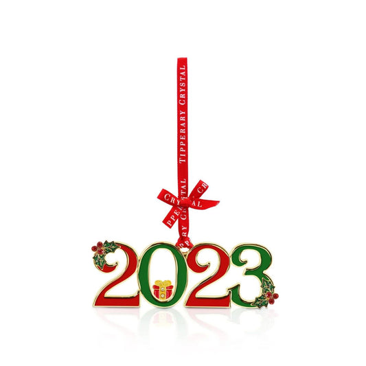 Sparkle 2023 Christmas Hanging Decoration by Tipperary  This festive decoration from Tipperary will bring holiday cheer to your home. Featuring a sparkle 2023 design, the decoration is sure to create a magical feeling to any room. Perfectly sized for hanging, it makes a beautiful addition to your holiday décor.