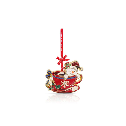 Add a little festive charm to your Christmas tree with this adorable snowman tucked inside a teacup. Finished with sparkling details, it’s a fun and unique decoration that’s sure to bring a smile. Beautifully presented in a gift box, it makes a lovely Christmas gift.