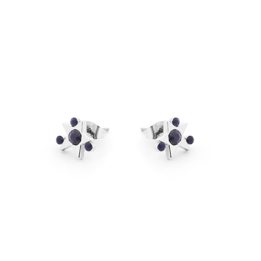 Exude elegance and sophistication with our Star Burst Sapphire &amp; Silver Earrings by Tipperary. These stunning earrings feature a sparkling sapphire stone set in a silver star burst design, adding just the right amount of glamour to any outfit. Crafted with quality and style in mind, these earrings are a must-have for any fashion-forward individual.