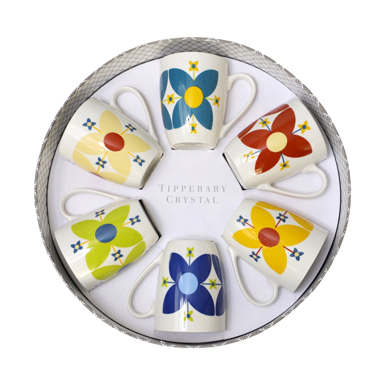 Elevate your kitchenware with the Tipperary Star Flowers Set of 6 Mugs, expertly crafted for both style and durability. Each mug features a charming star flower design, adding a touch of elegance to your daily coffee or tea ritual.