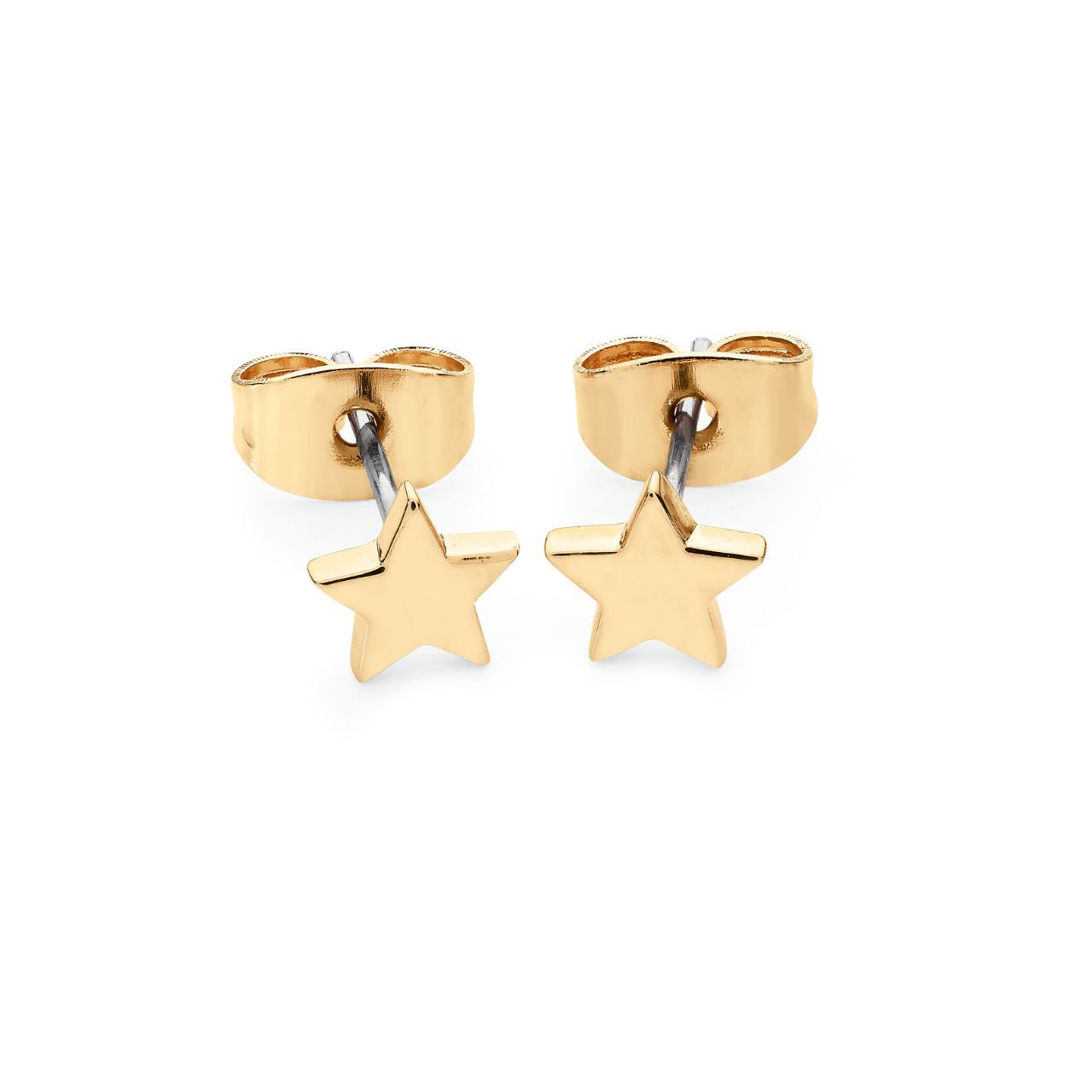 Delicate star studs crafted in gleaming gold, these miniature earrings from Tipperary offer understated elegance for everyday wear. Perfect for layering or wearing alone, their petite design makes them versatile enough to complement any occasion—from casual outings to refined evenings.