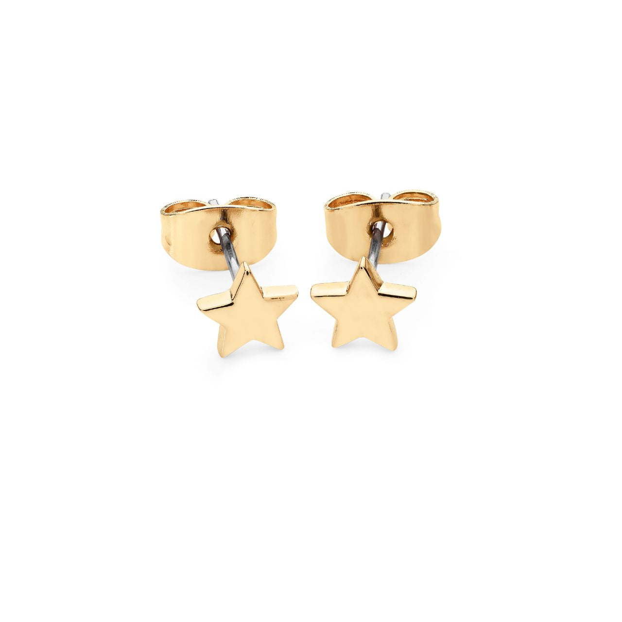 Delicate star studs crafted in gleaming gold, these miniature earrings from Tipperary offer understated elegance for everyday wear. Perfect for layering or wearing alone, their petite design makes them versatile enough to complement any occasion—from casual outings to refined evenings.