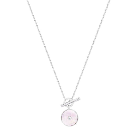 Silver T-Bar Pendant With Mother Of Pearl Tipperary  This classic T-Bar pendant from Tipperary is perfect as a timeless accessory. Crafted from  silver, this pendant features a Mother of Pearl inlay for a one-of-a-kind look. Durable and stylish, this T-Bar pendant is sure to become your favourite accessory.