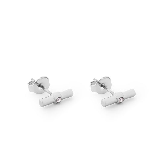 T-Bar Silver Earrings by Tipperary  These Tipperary T-Bar Earrings are the perfect addition to any ensemble. Lightweight and flexible, providing a comfortable fit for any wearer. The T-bar design offers an understated yet luxurious look, certain to elevate any look.