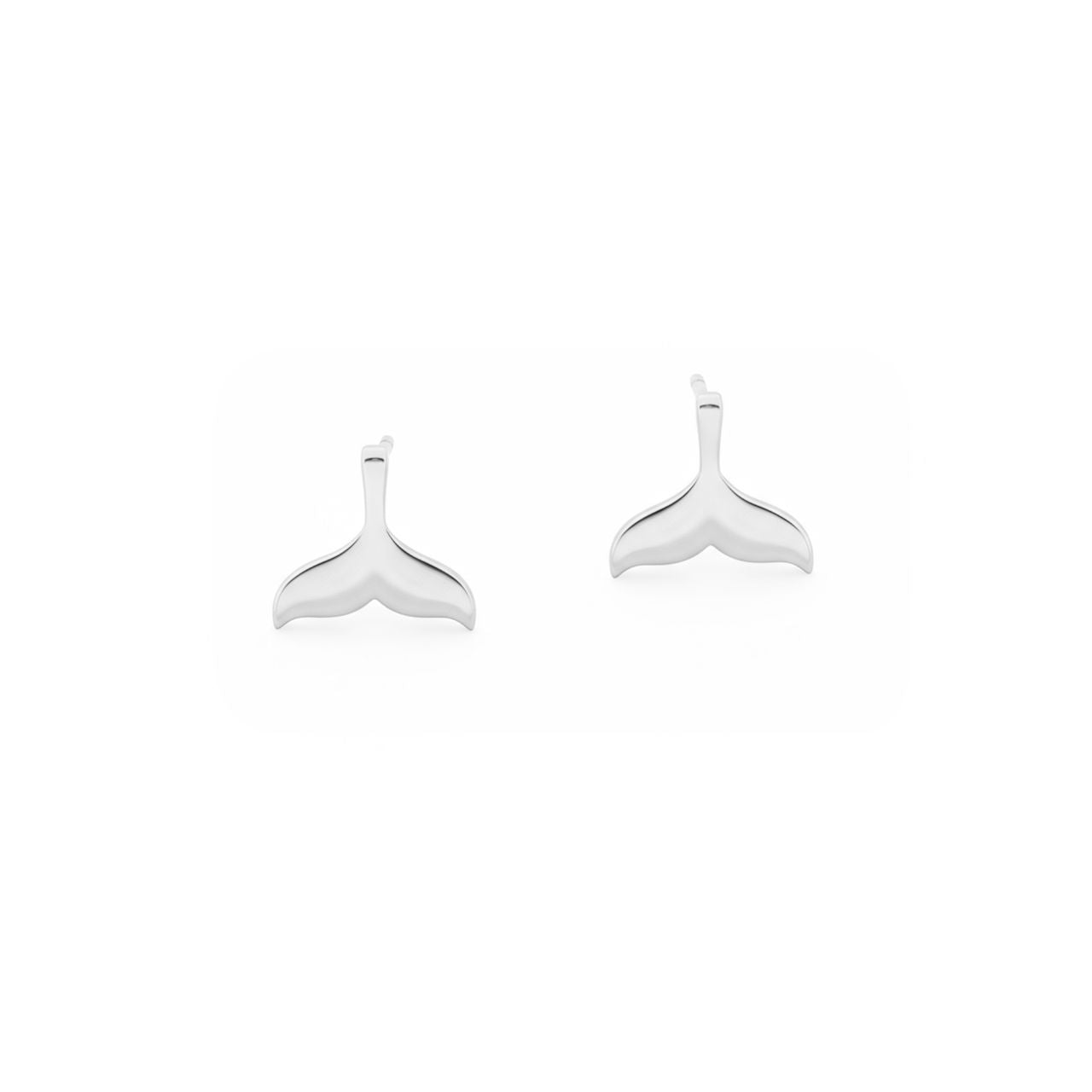 Dive into ocean-inspired elegance with these charming whale tail silver stud earrings.