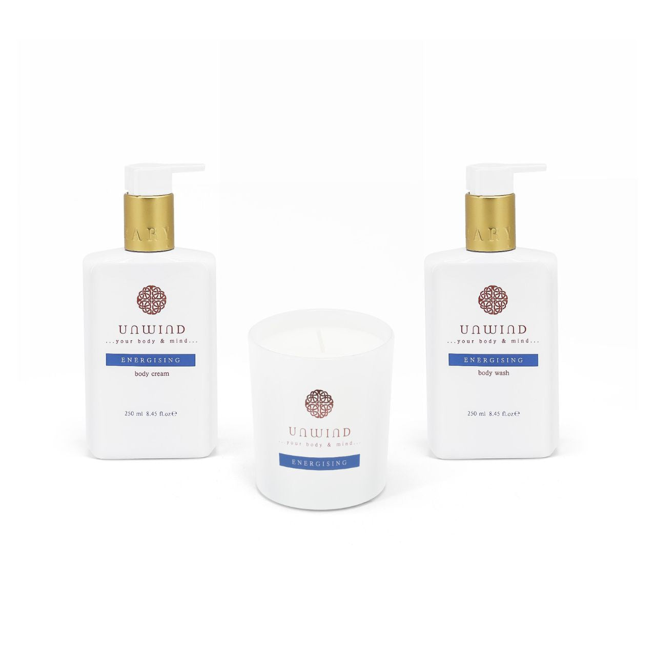 Unleash vitality with our Energising Body wash, Body cream and Candle set, a dynamic addition to the Unwind skincare collection. Immerse your senses in the refreshing fusion of lemongrass and the calming touch of cedarwood, transforming your self-care routine.
